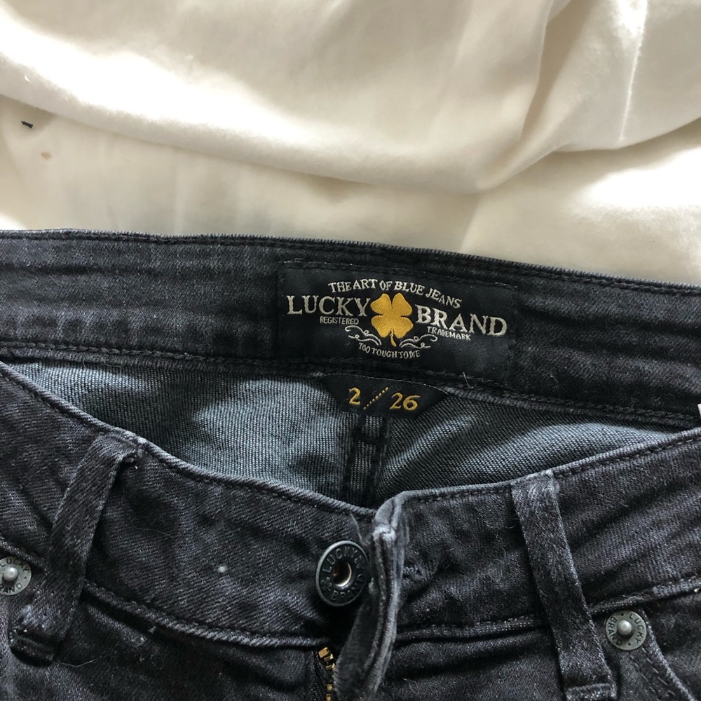 Lucky brand black ripped jeans